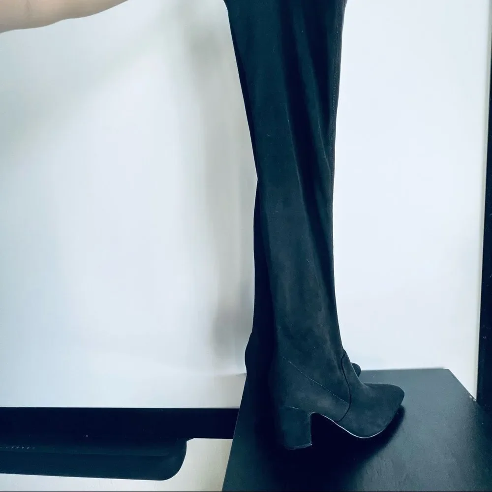 Steve Madden Larah Over The Knee Boots Black Heeled Sock Boot Size 8